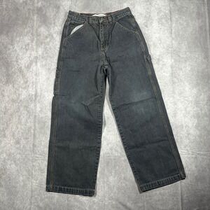 Vtg 90s High Sierra Youth 14 Baggy Carpenter Jeans Faded Black Denim 26 Waist